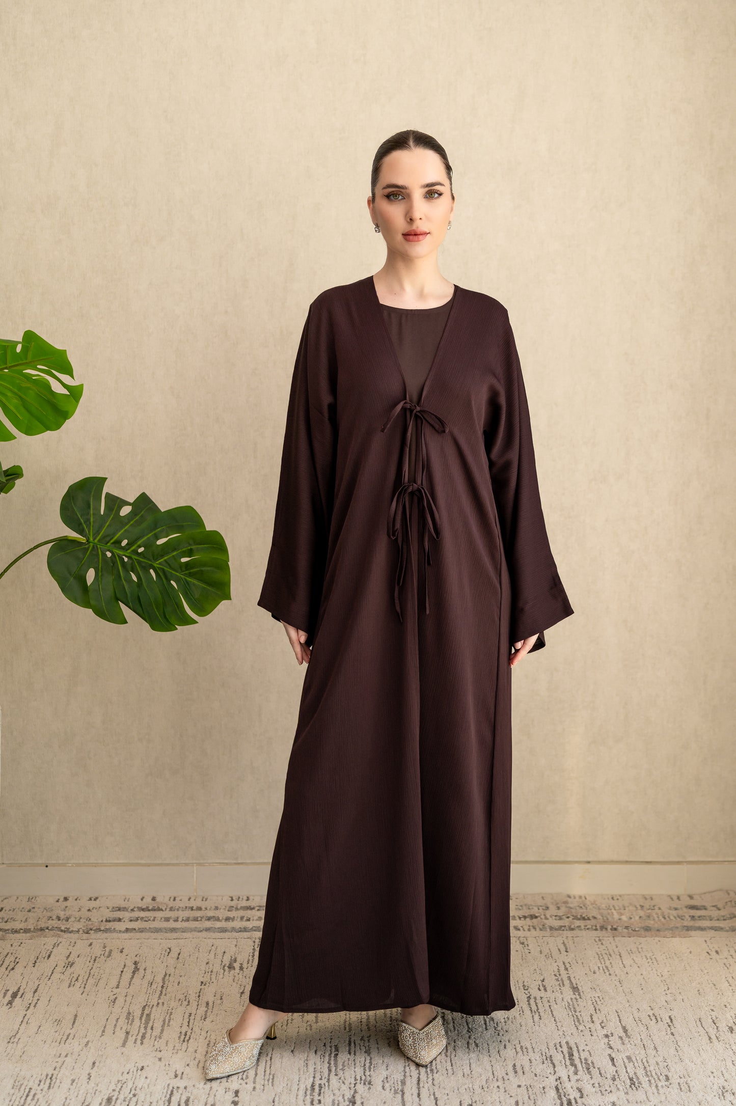 Bow-tie Cardigan abaya set