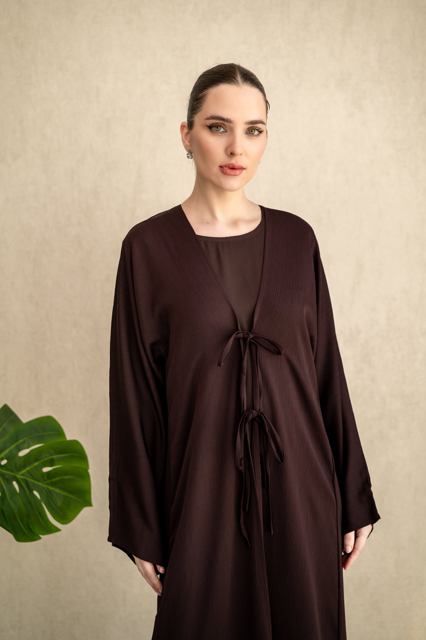 Bow-tie Cardigan abaya set