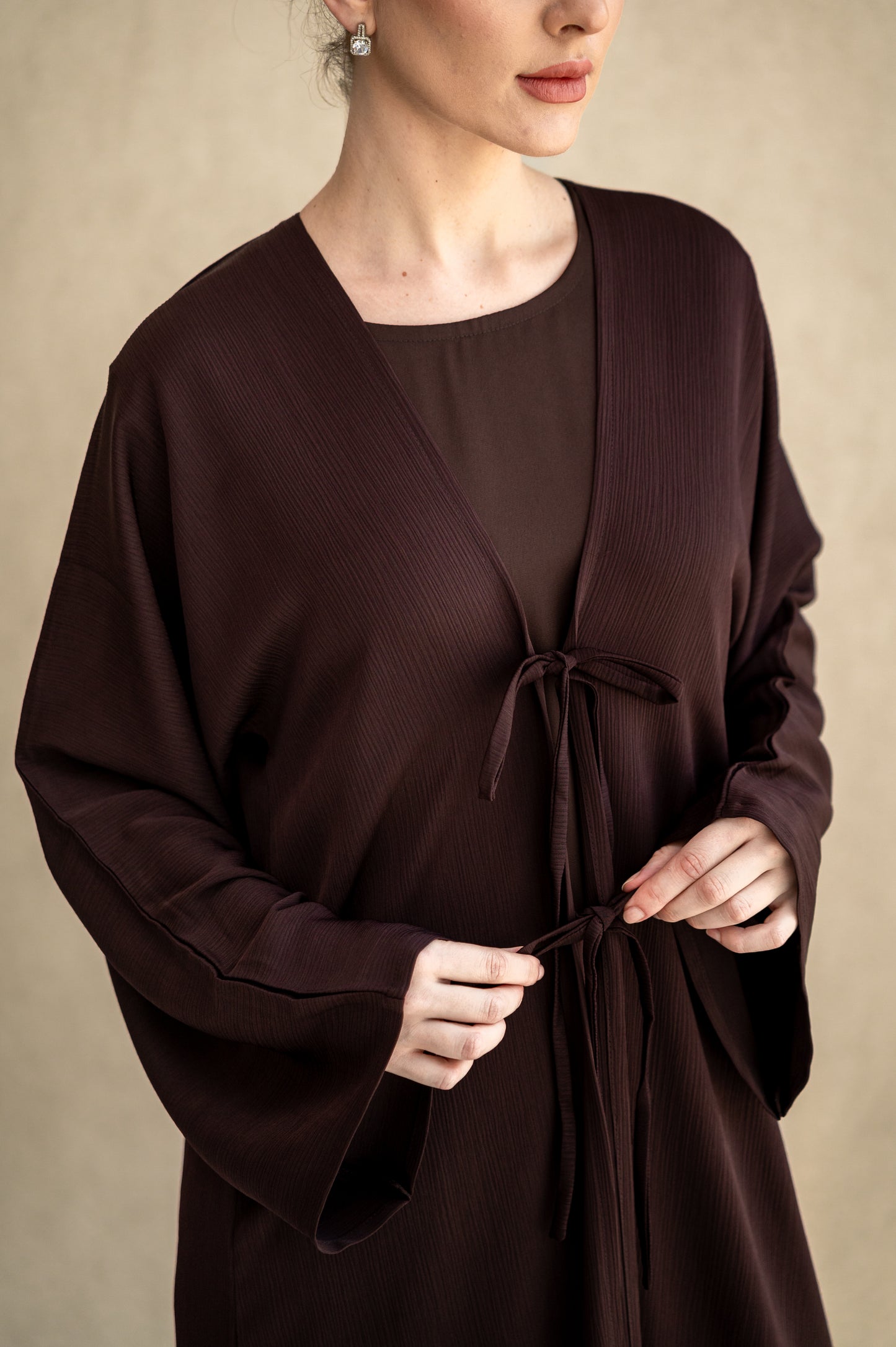 Bow-tie Cardigan abaya set