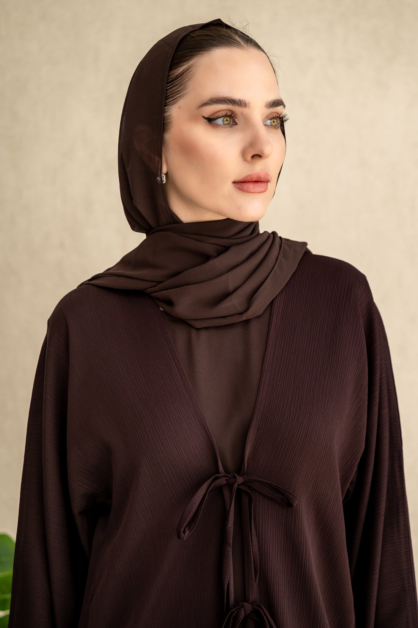 Bow-tie Cardigan abaya set