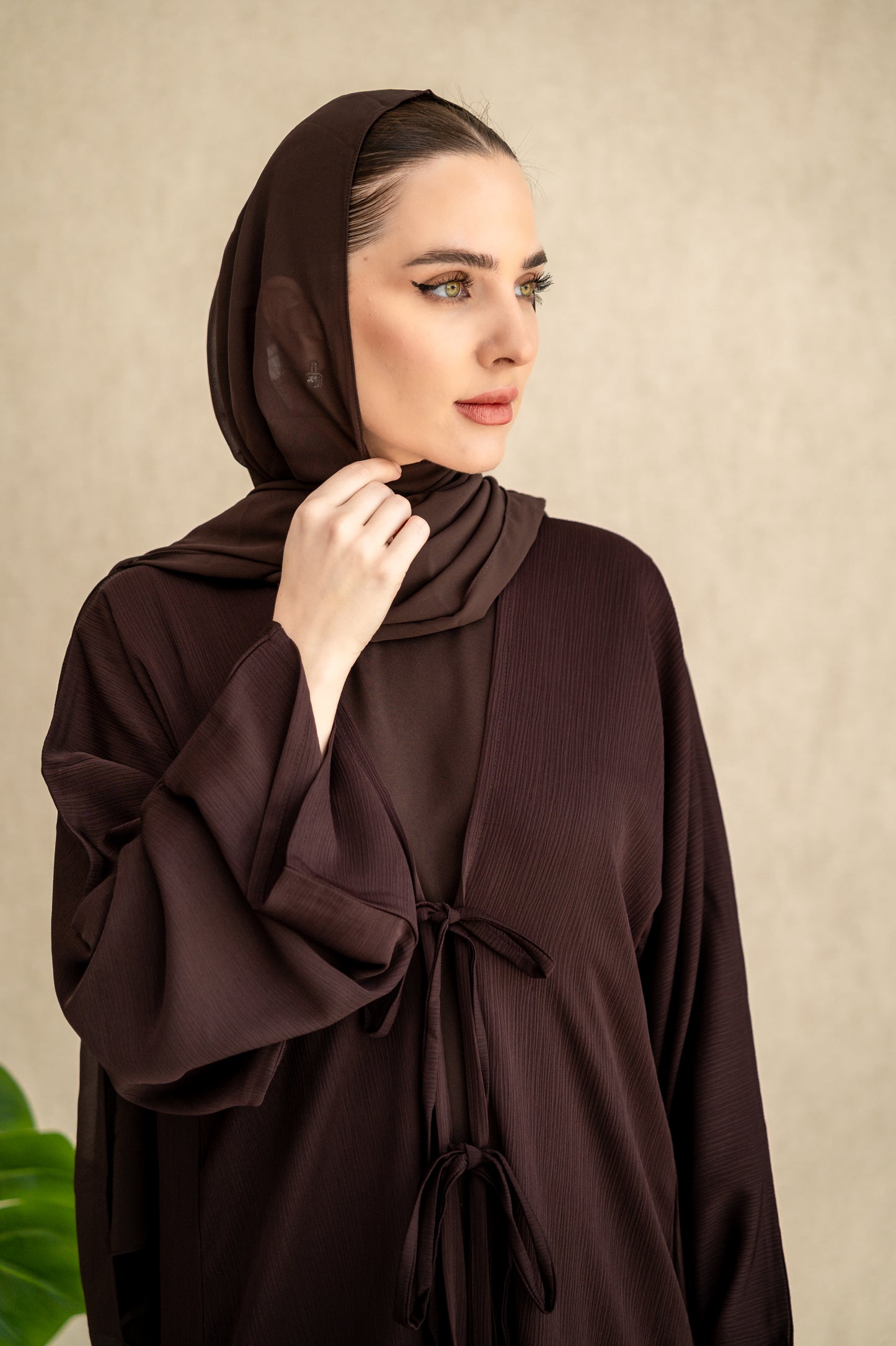 Bow-tie Cardigan abaya set