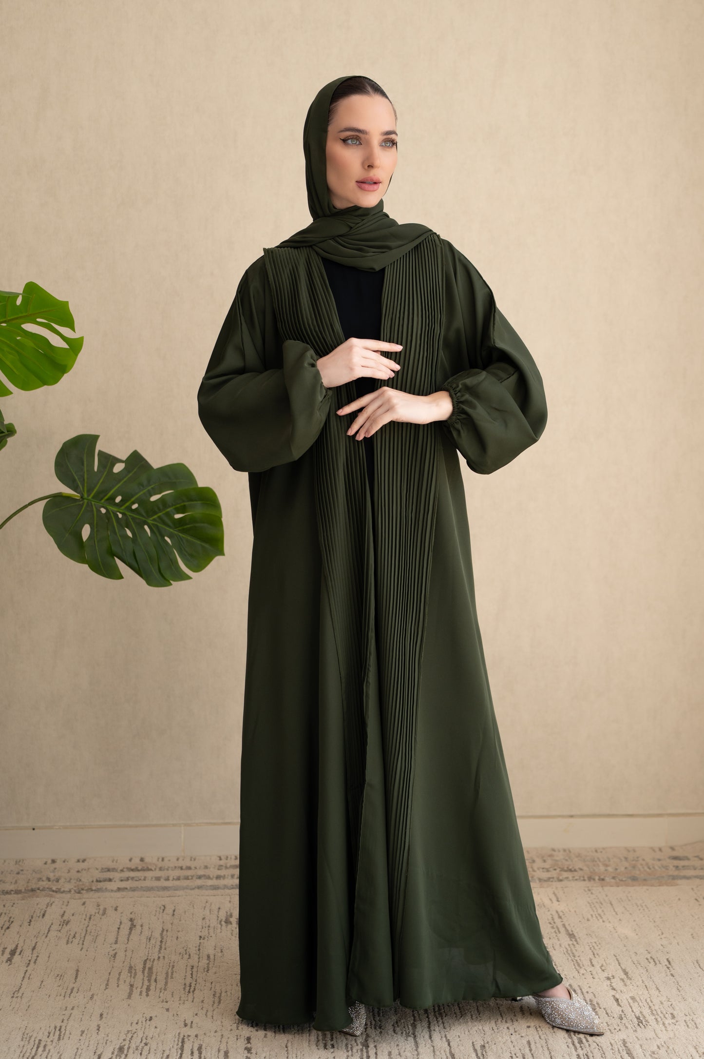 Statement pleats - Olive