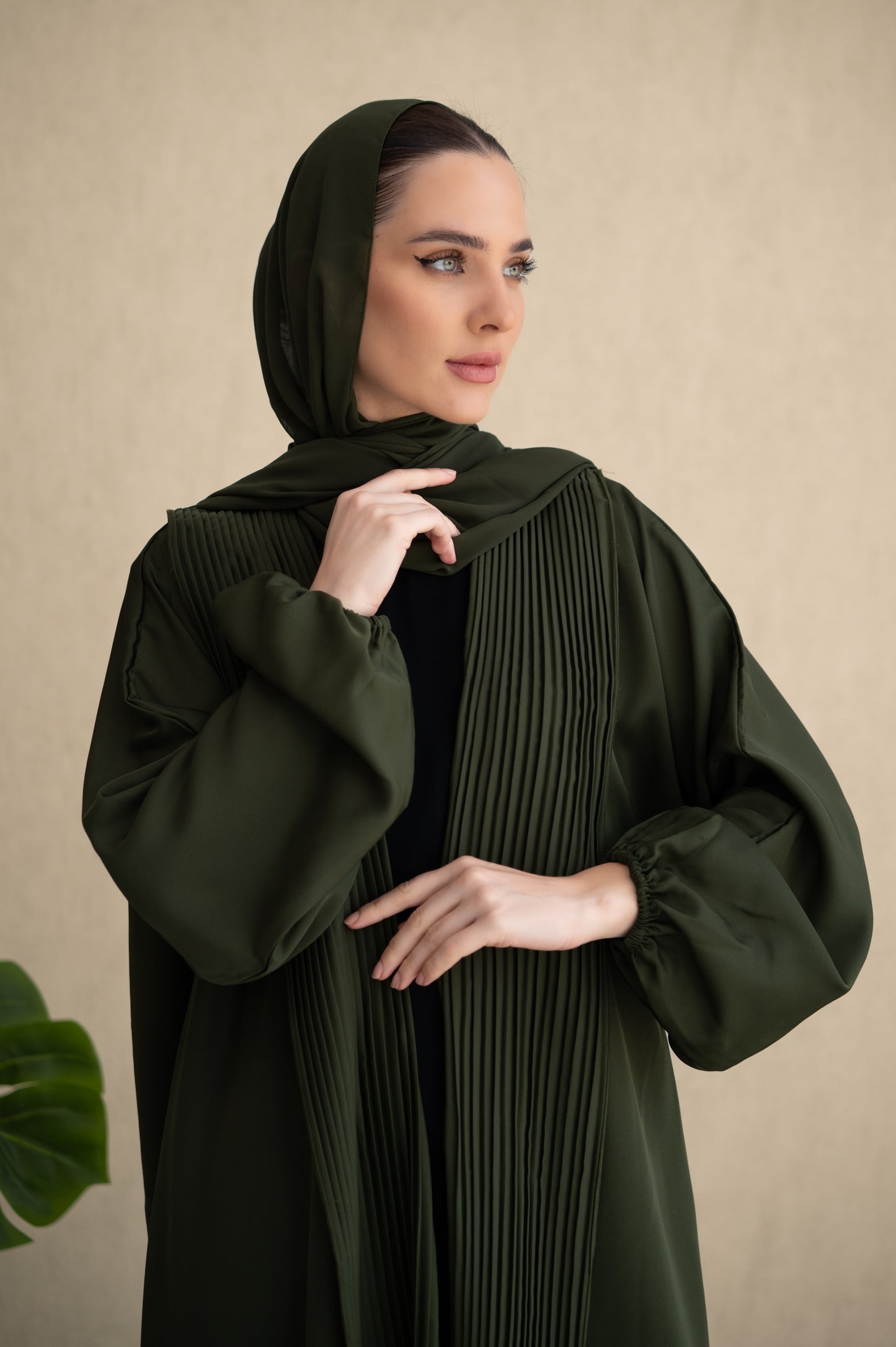 Statement pleats - Olive
