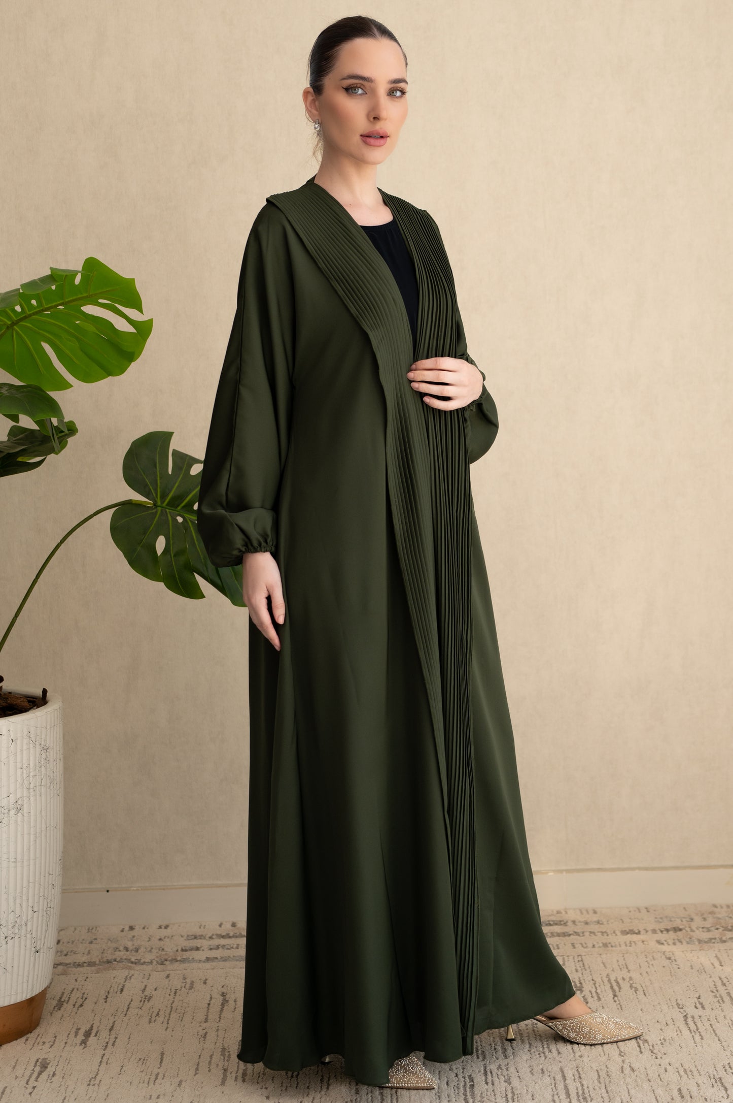 Statement pleats - Olive
