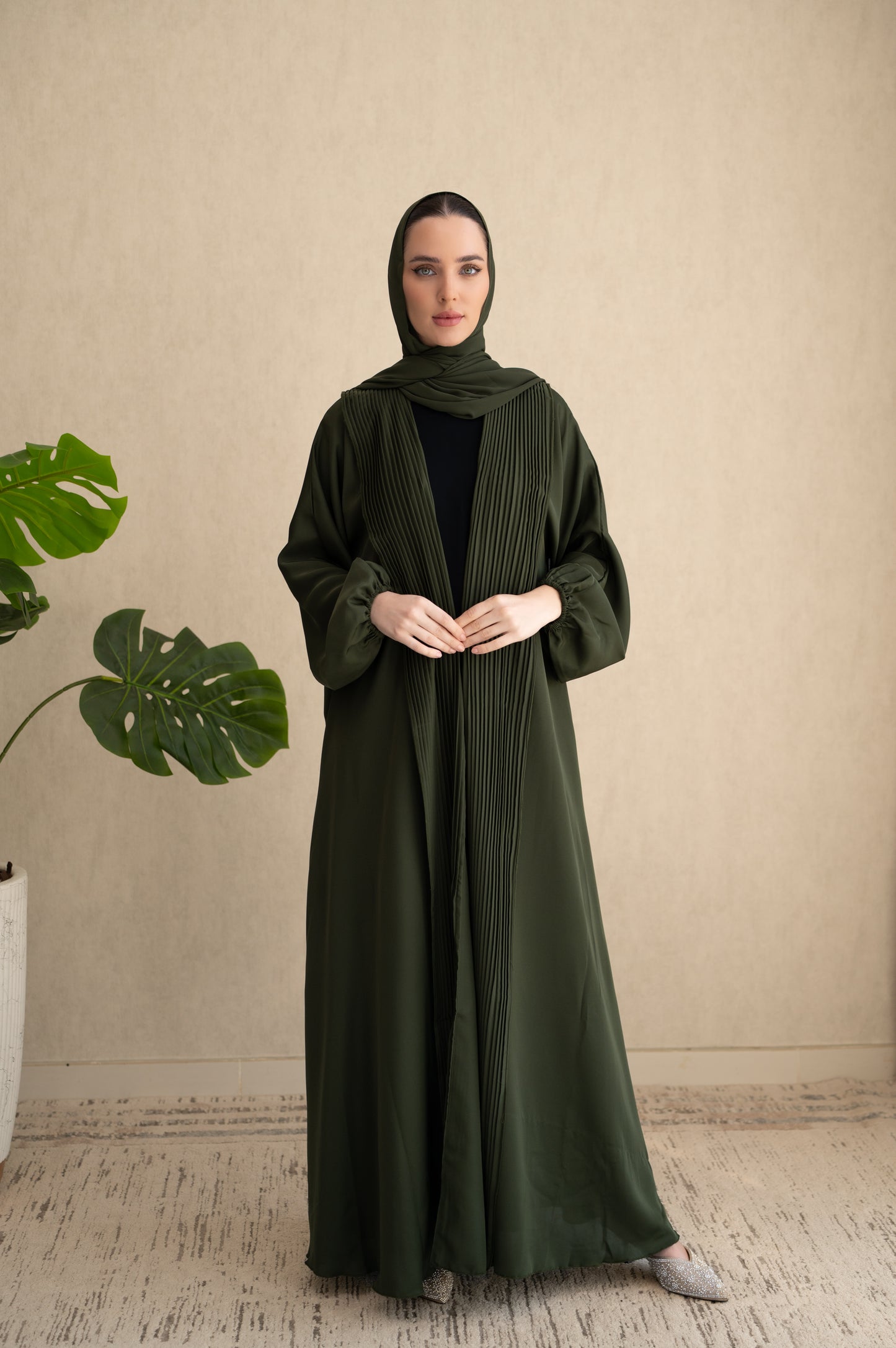 Statement pleats - Olive