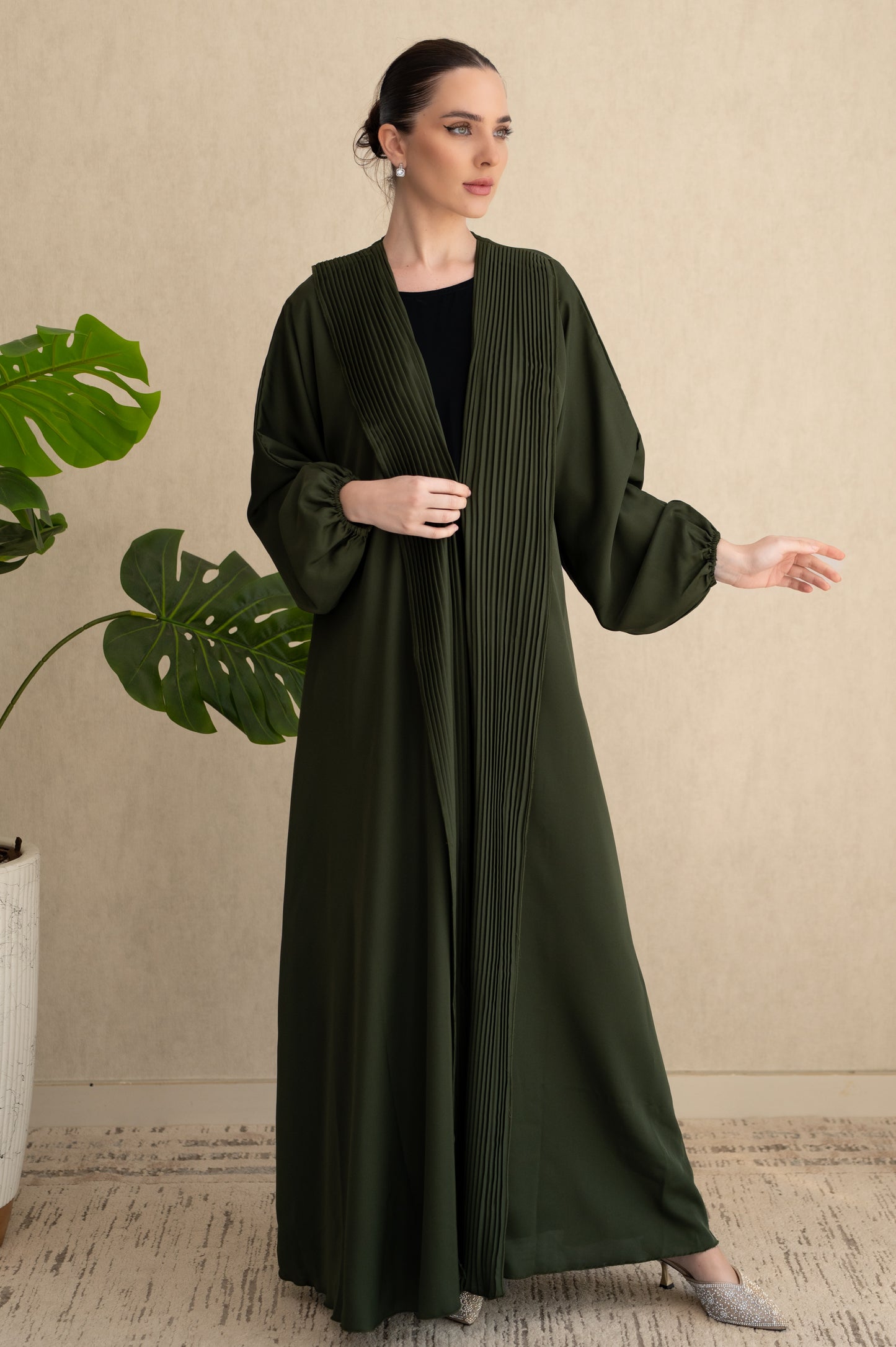 Statement pleats - Olive