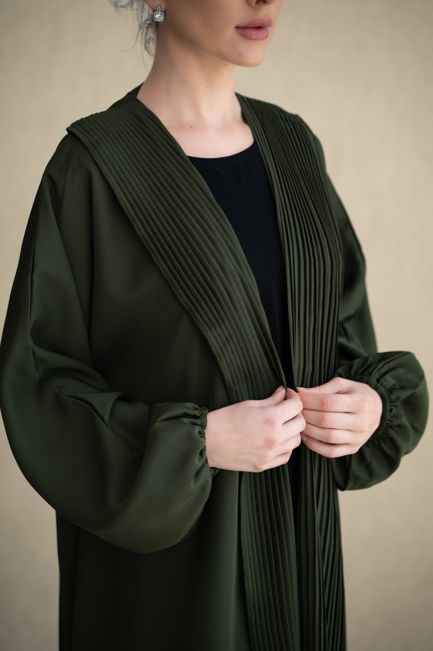 Statement pleats - Olive