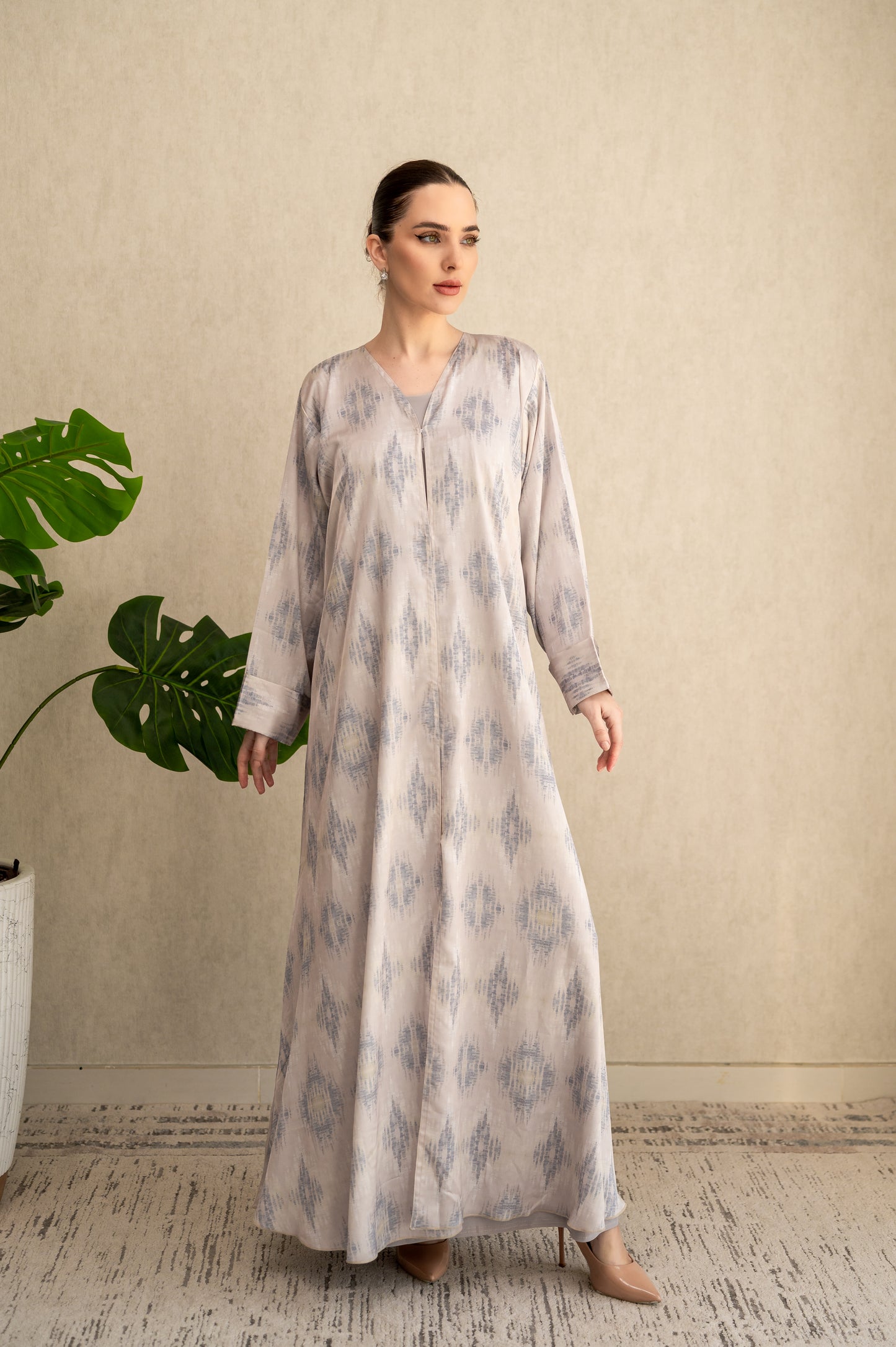 Misty Abstract Silk Abaya