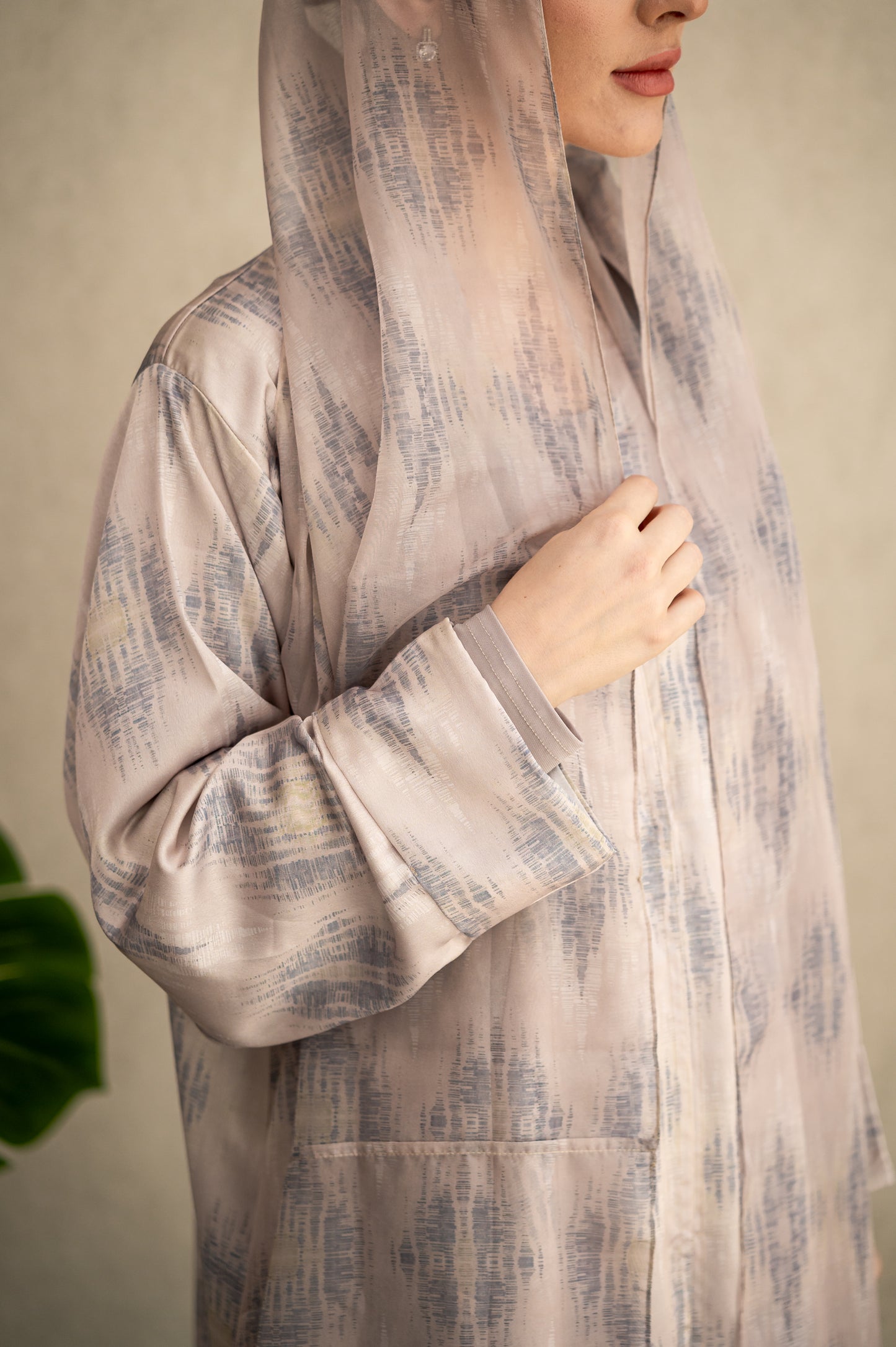 Misty Abstract Silk Abaya