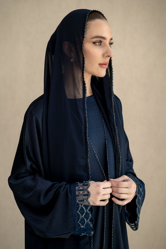 Twilight Stone-Trim Abaya Set