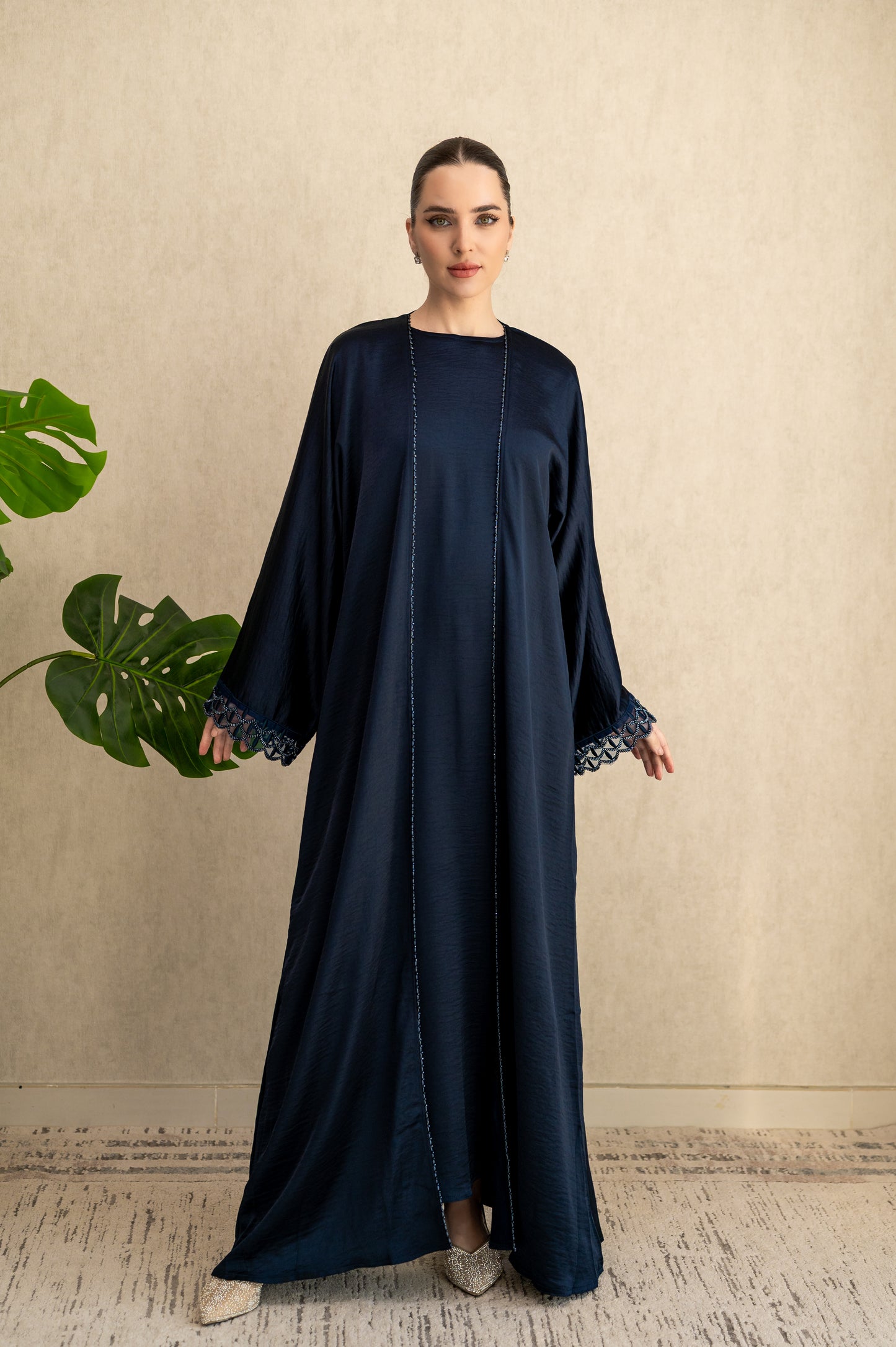 Twilight Stone-Trim Abaya Set