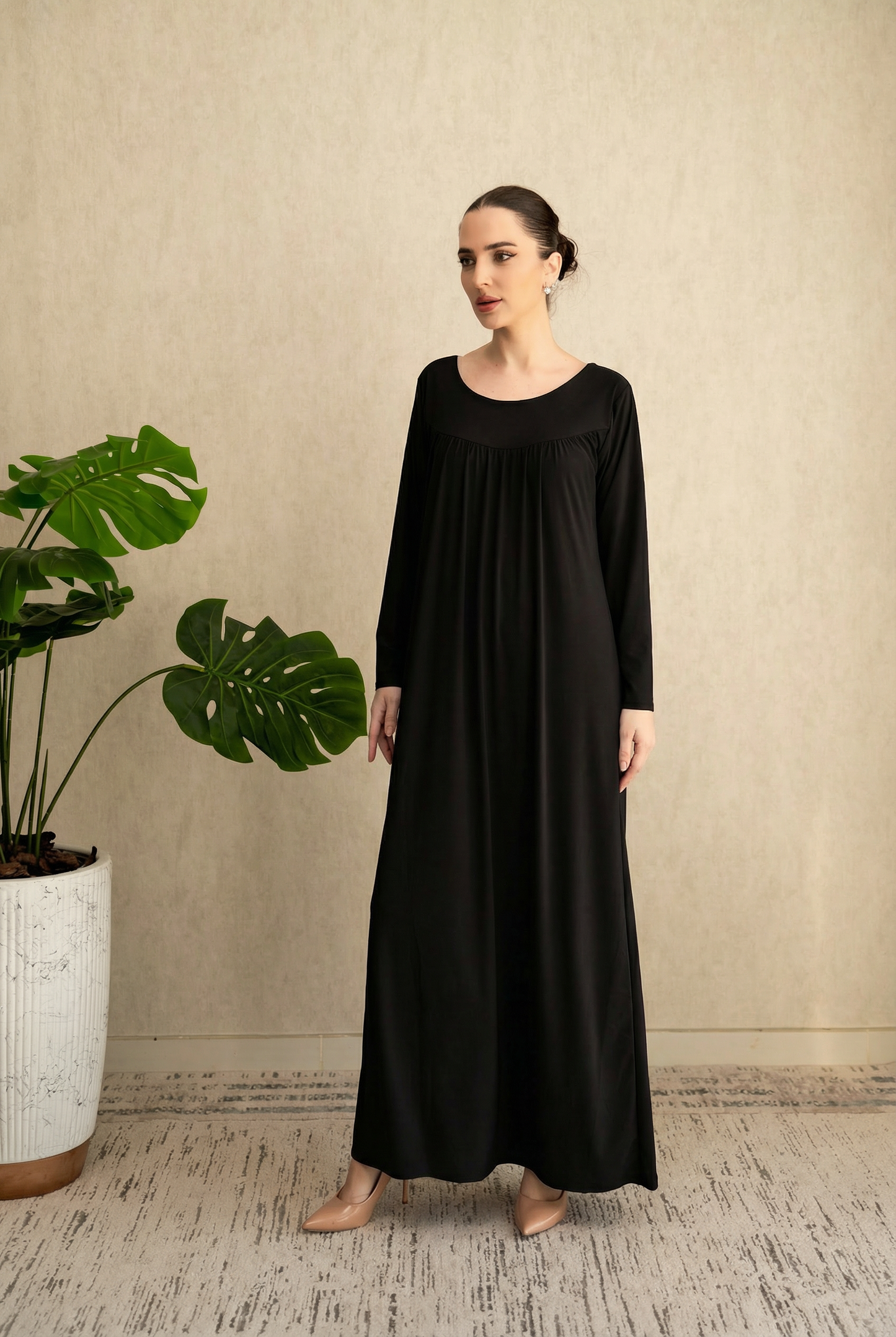 Premium Black Jersey Maxi Dress- By Anorih Basics