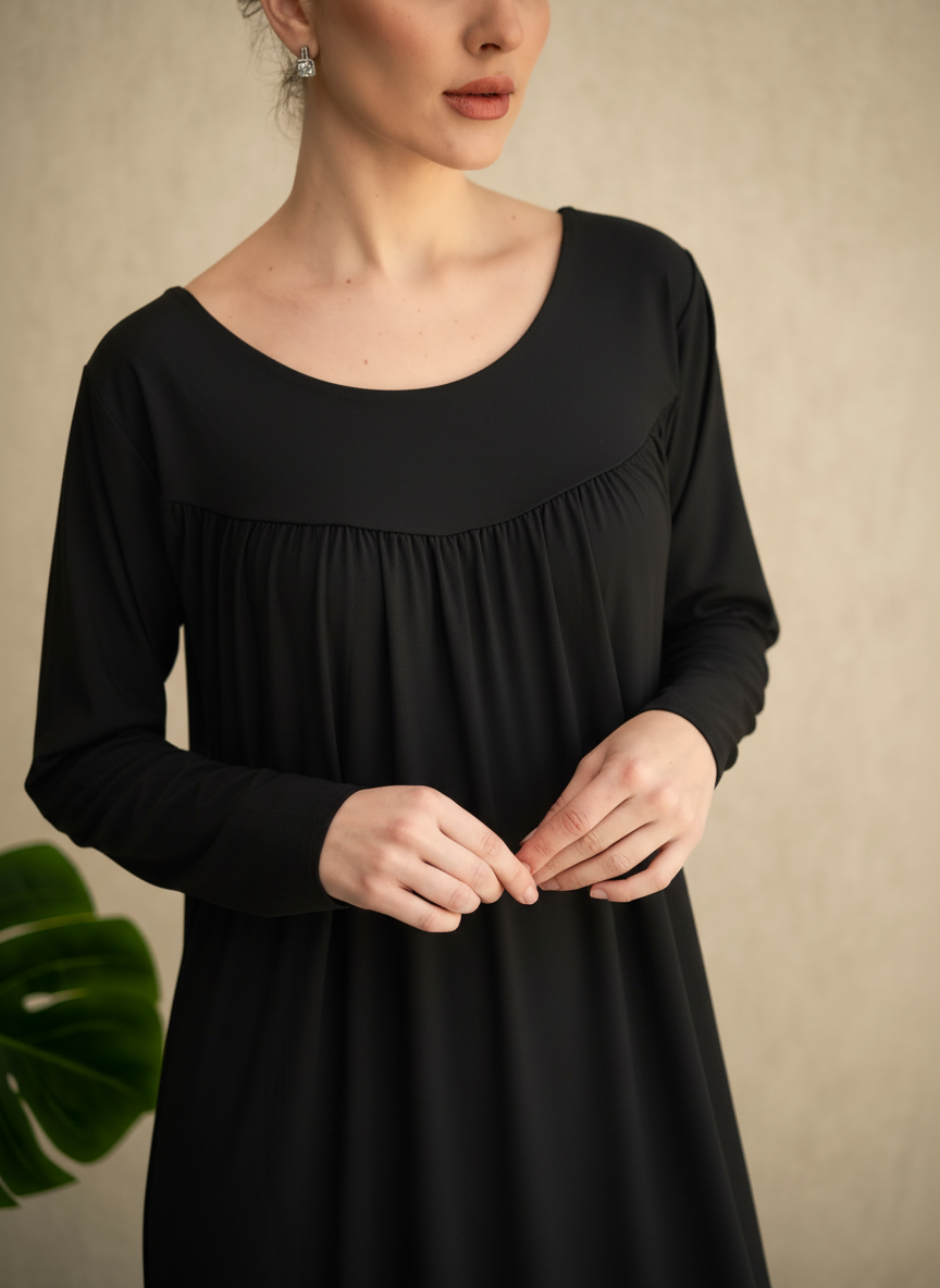 Premium Black Jersey Maxi Dress- By Anorih Basics