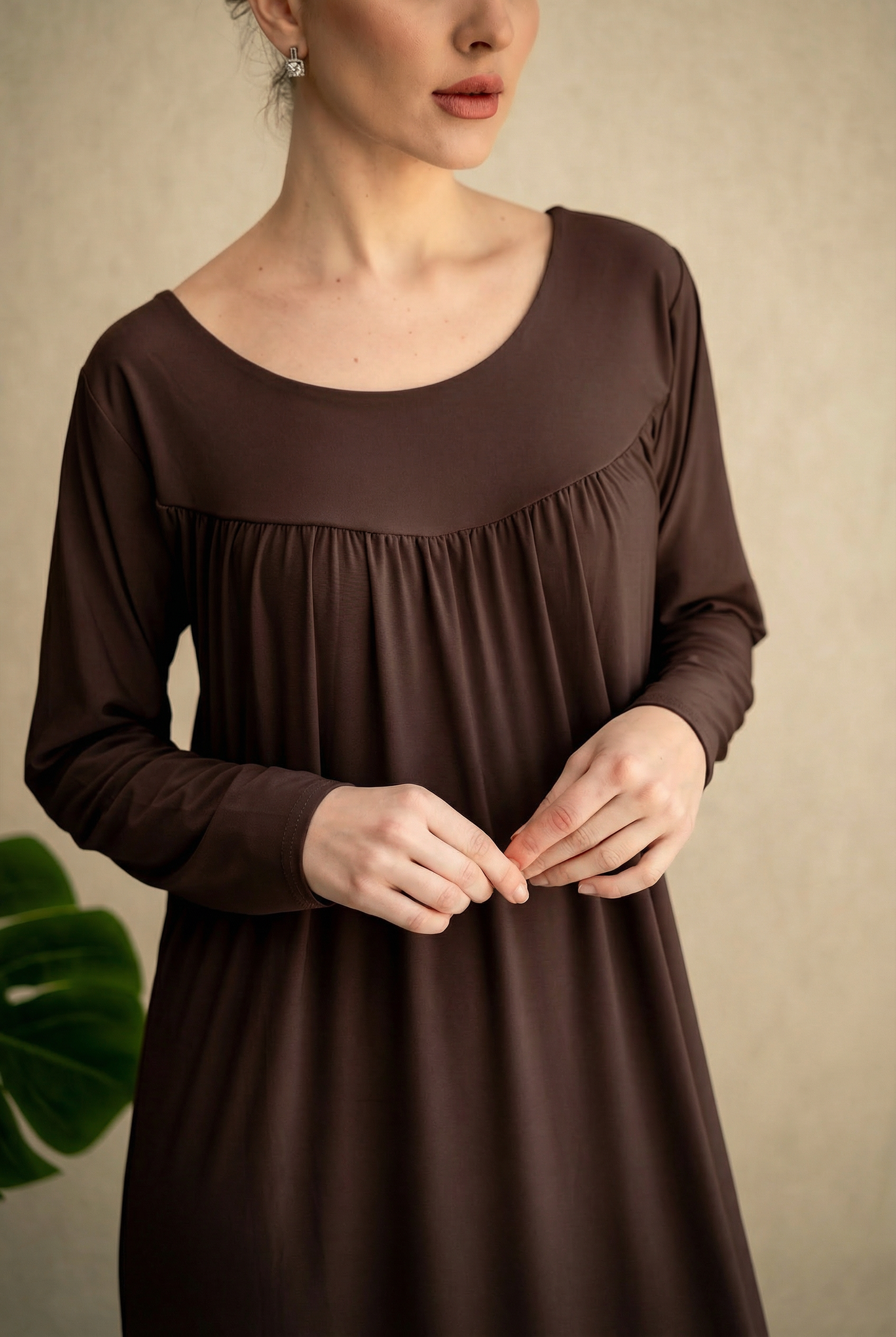 Premium Brown Jersey Maxi Dress- By Anorih Basics