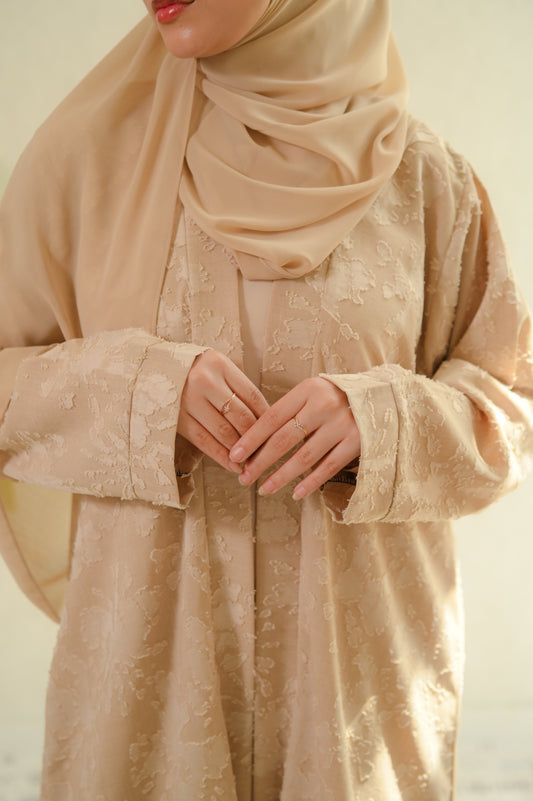 .                                             Summer breeze abaya - Beige